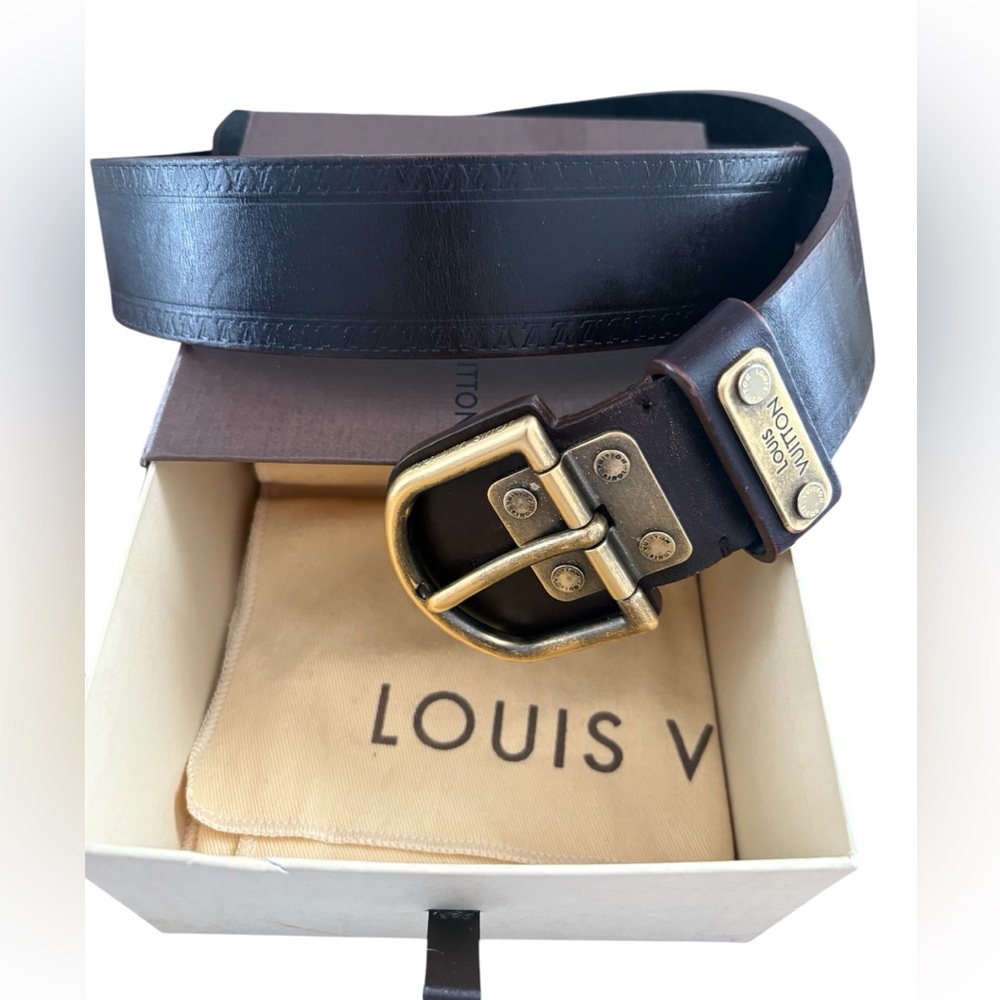 Louis Vuitton leather belt RARE - brown